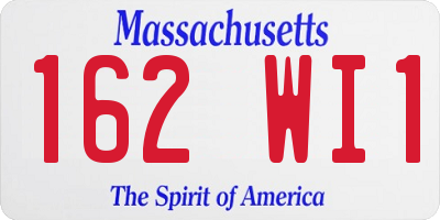 MA license plate 162WI1