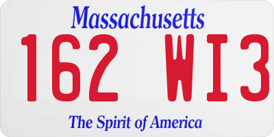 MA license plate 162WI3