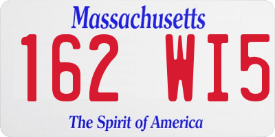 MA license plate 162WI5