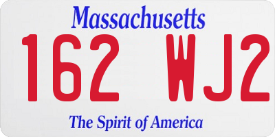MA license plate 162WJ2