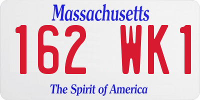 MA license plate 162WK1