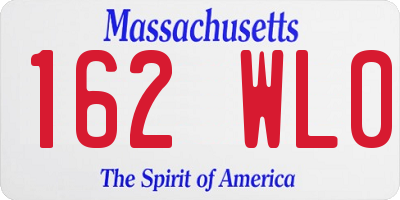 MA license plate 162WL0