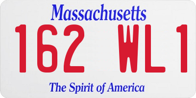 MA license plate 162WL1