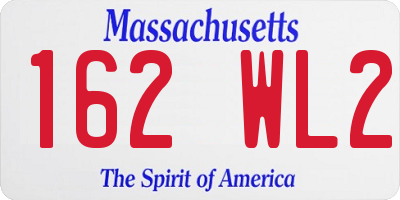 MA license plate 162WL2