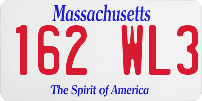 MA license plate 162WL3