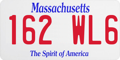 MA license plate 162WL6