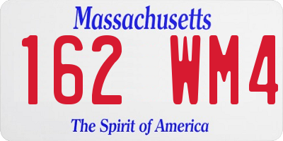 MA license plate 162WM4