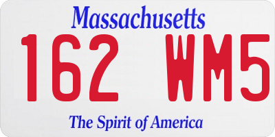 MA license plate 162WM5