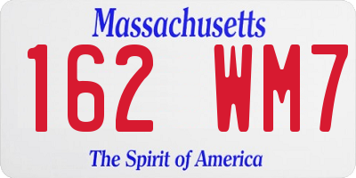 MA license plate 162WM7