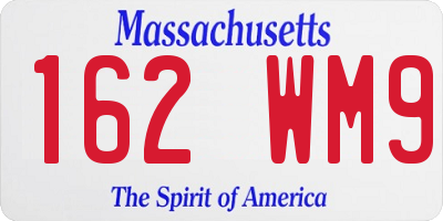 MA license plate 162WM9