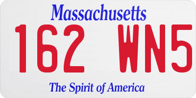 MA license plate 162WN5