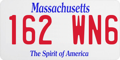 MA license plate 162WN6