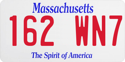 MA license plate 162WN7