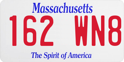 MA license plate 162WN8