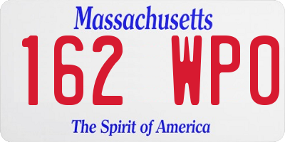 MA license plate 162WP0