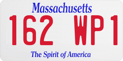 MA license plate 162WP1