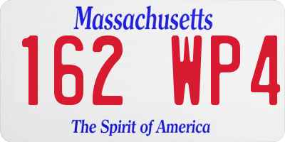 MA license plate 162WP4