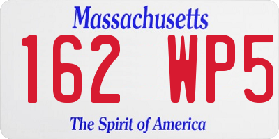 MA license plate 162WP5