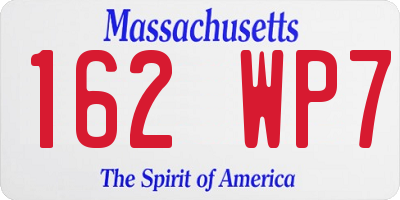 MA license plate 162WP7