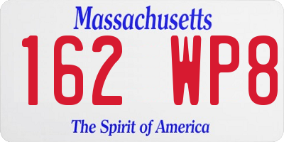MA license plate 162WP8