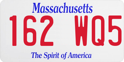MA license plate 162WQ5