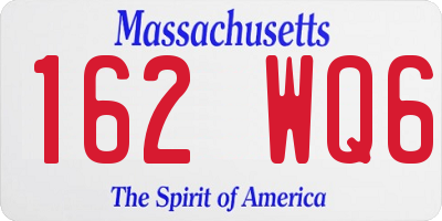 MA license plate 162WQ6