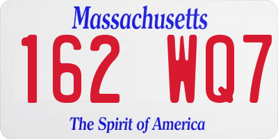 MA license plate 162WQ7