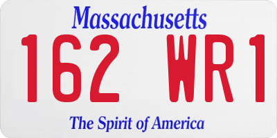 MA license plate 162WR1