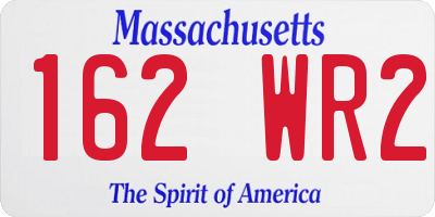 MA license plate 162WR2