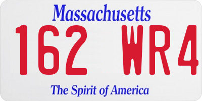 MA license plate 162WR4