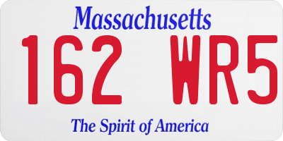 MA license plate 162WR5