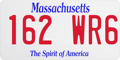 MA license plate 162WR6