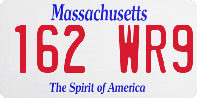 MA license plate 162WR9