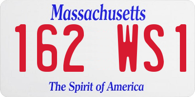 MA license plate 162WS1