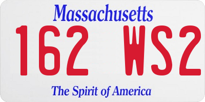 MA license plate 162WS2