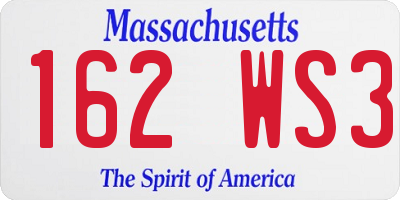 MA license plate 162WS3