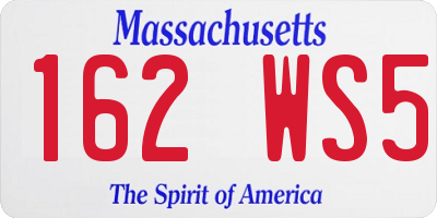 MA license plate 162WS5