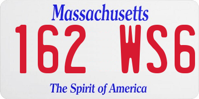 MA license plate 162WS6