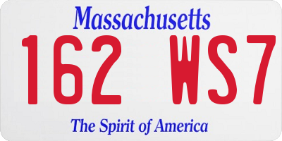 MA license plate 162WS7
