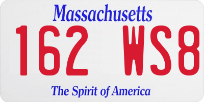 MA license plate 162WS8