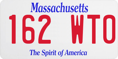 MA license plate 162WT0