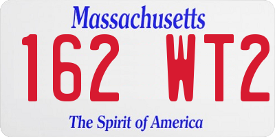 MA license plate 162WT2