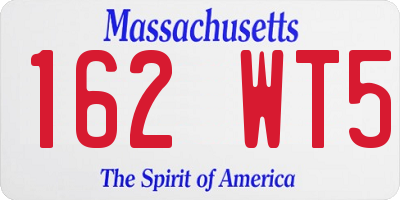 MA license plate 162WT5