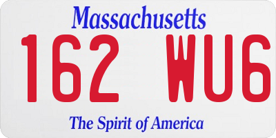 MA license plate 162WU6