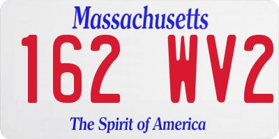 MA license plate 162WV2