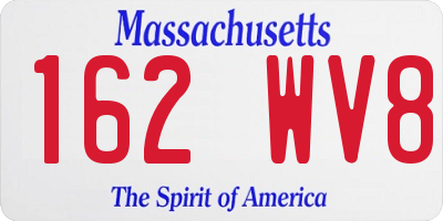 MA license plate 162WV8