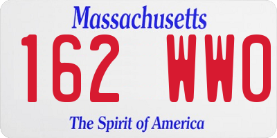 MA license plate 162WW0