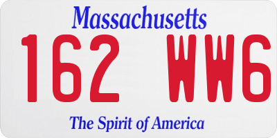 MA license plate 162WW6