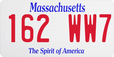 MA license plate 162WW7