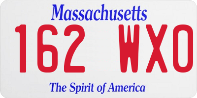 MA license plate 162WX0